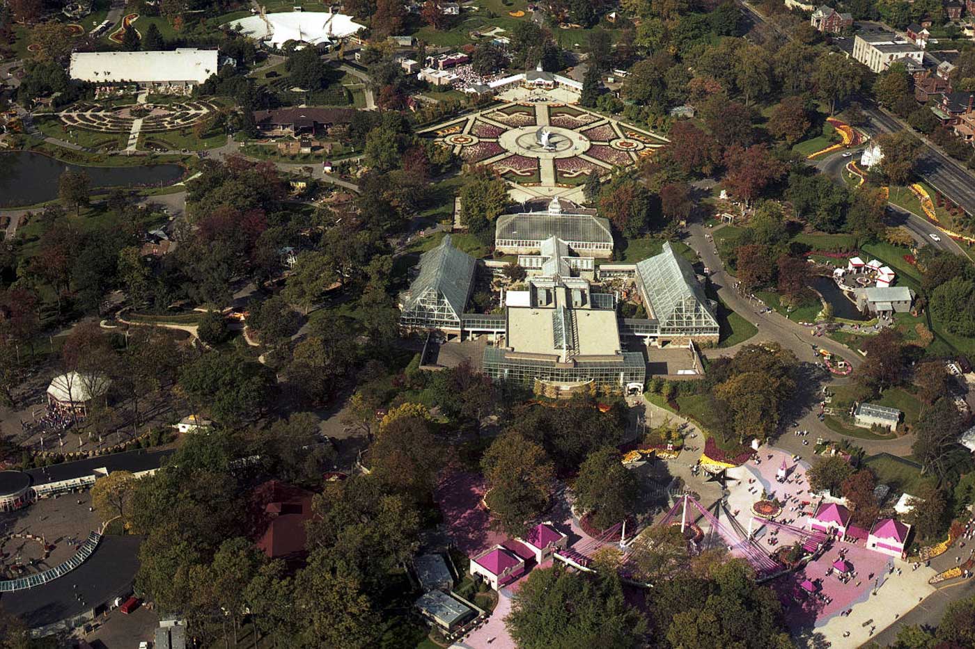 aerial view franklin park conservatory