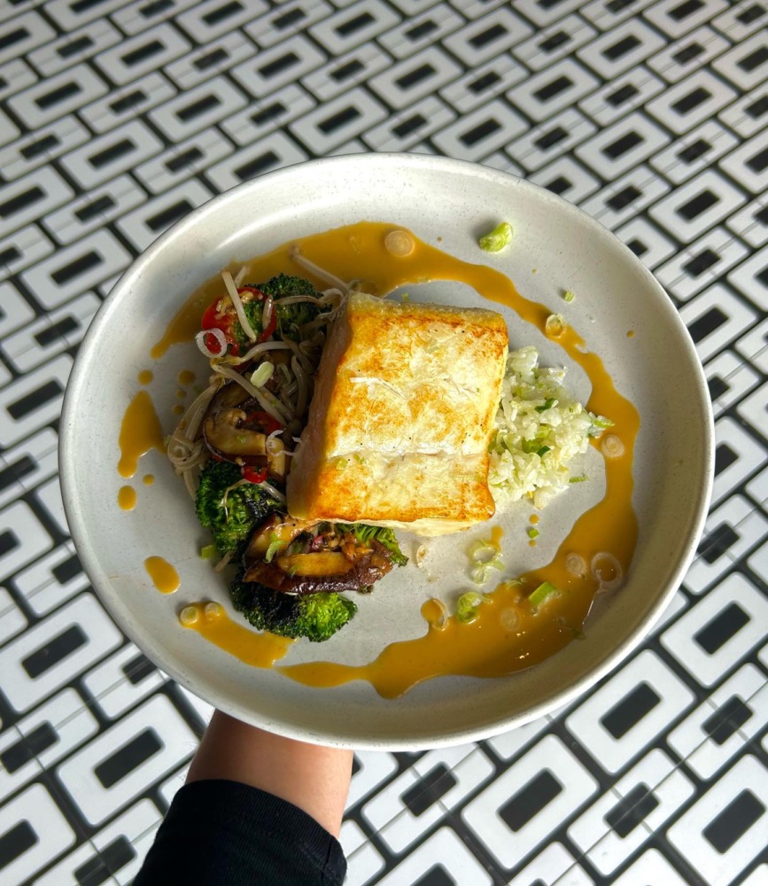 Del Mar SoCal Kitchen seared halibut