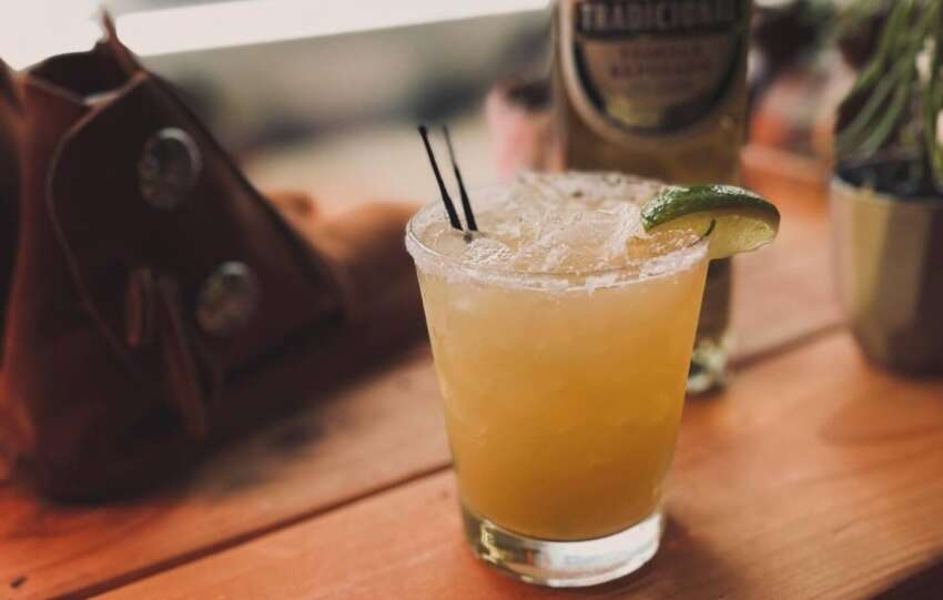 a margarita with salted rim from el camino