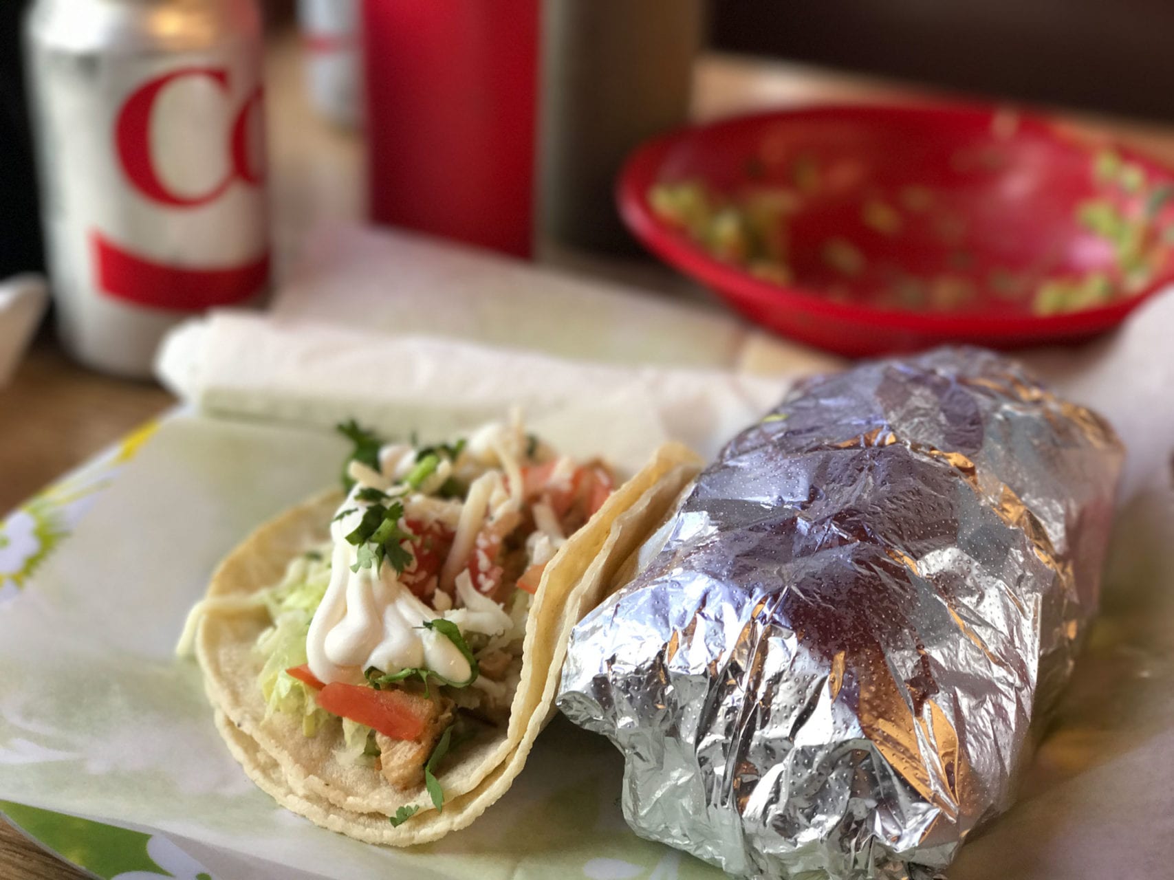 taco and burrito at El Ranchito