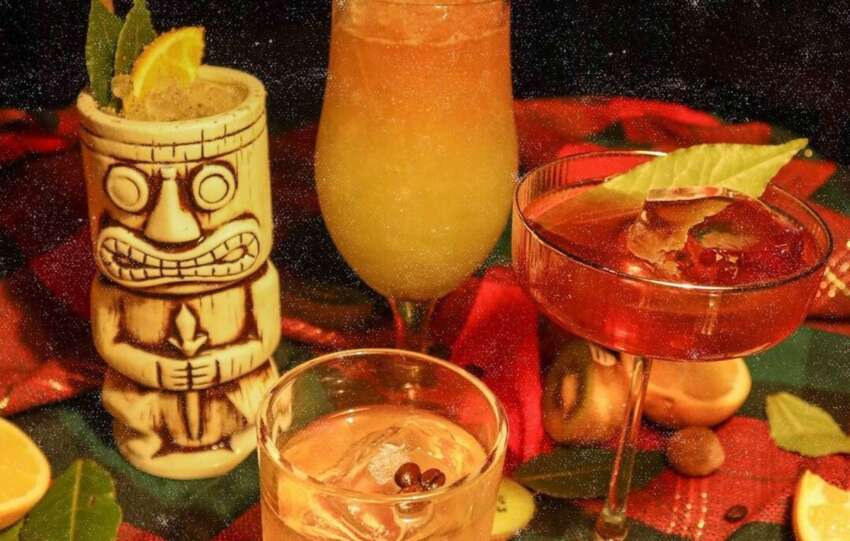 cocktails at forno holiday speakeasy