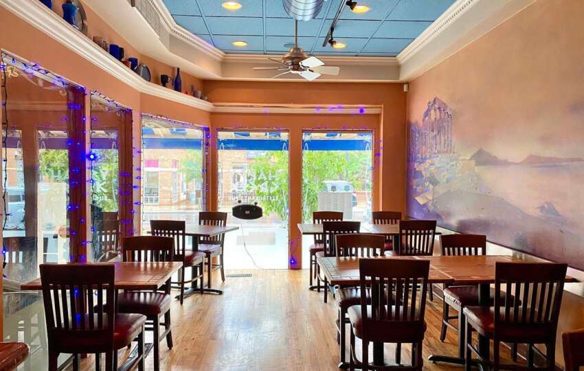 dining room at happy greek