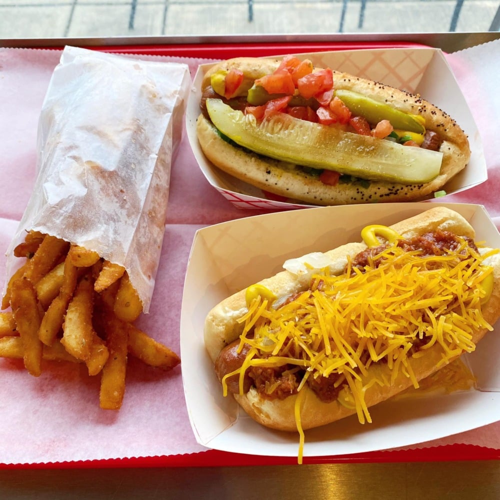 hot dogs and fries from loops