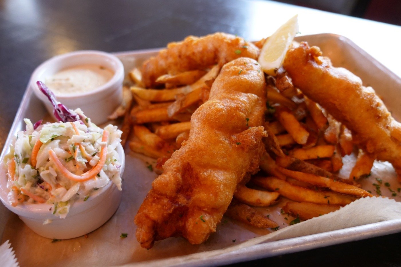 Fish and chips at Matt and Tonys