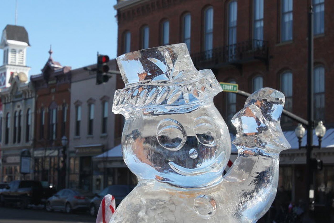 ice sculpture at medina ice festival