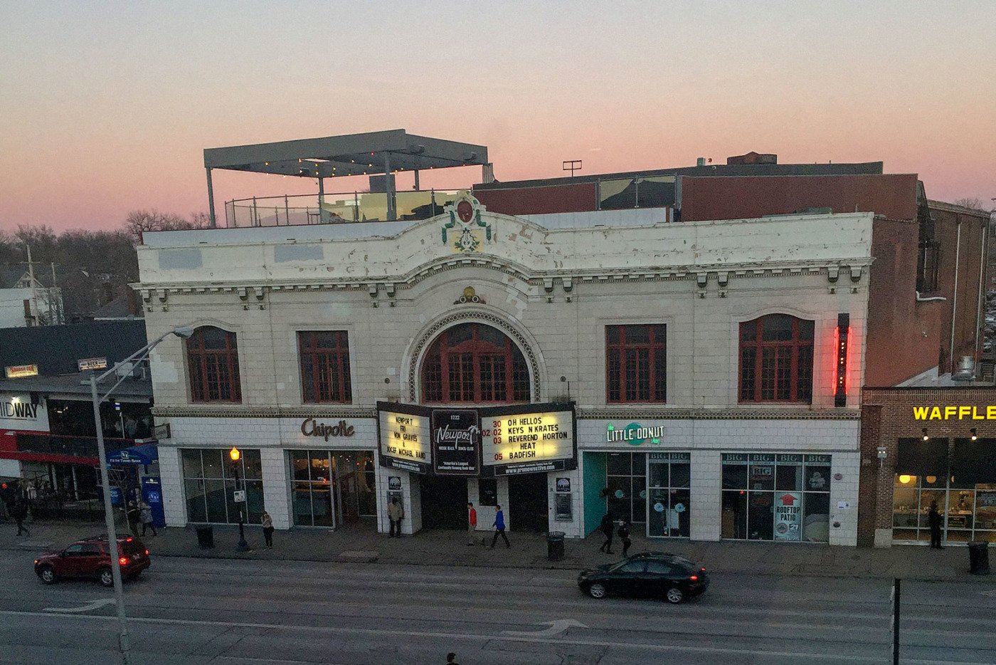 newport music hall at sunset