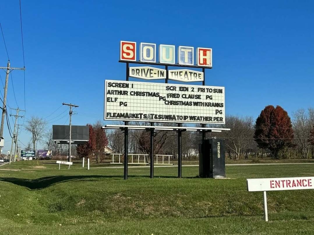 south drive-in movie sign