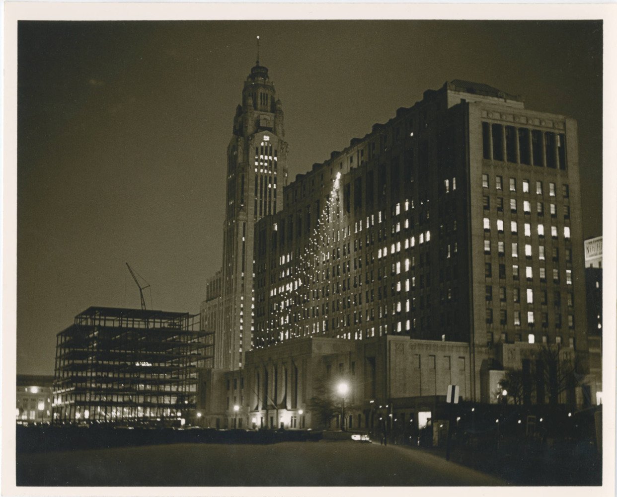 vintage christmas lights columbus skyline