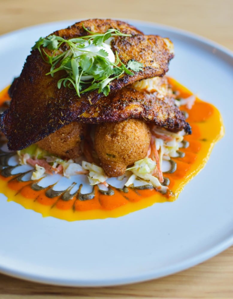 Blackened catfish at Wolf's Ridge Brewery Columbus