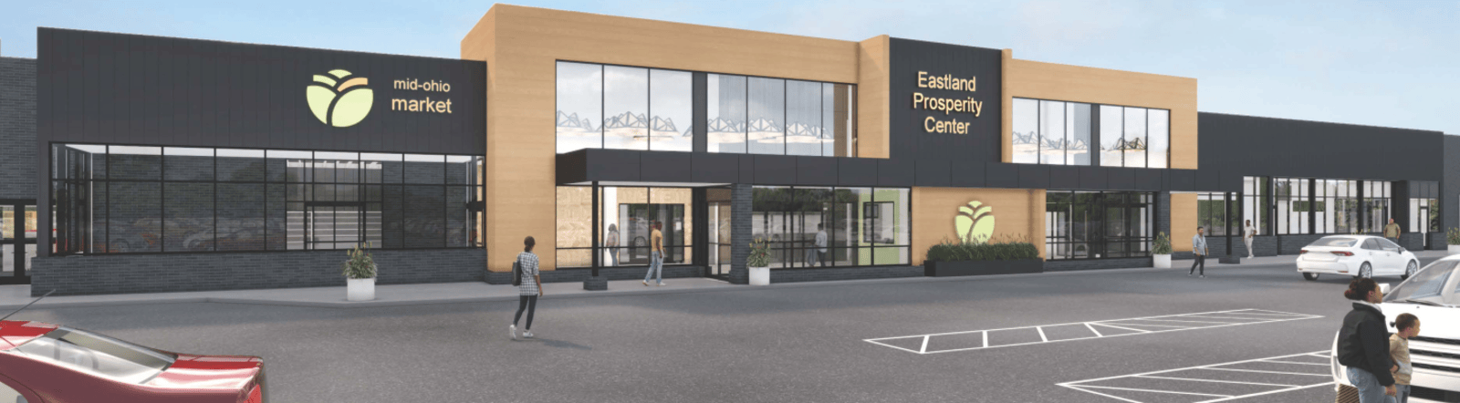 rendering of mid ohio collective eastland exterior